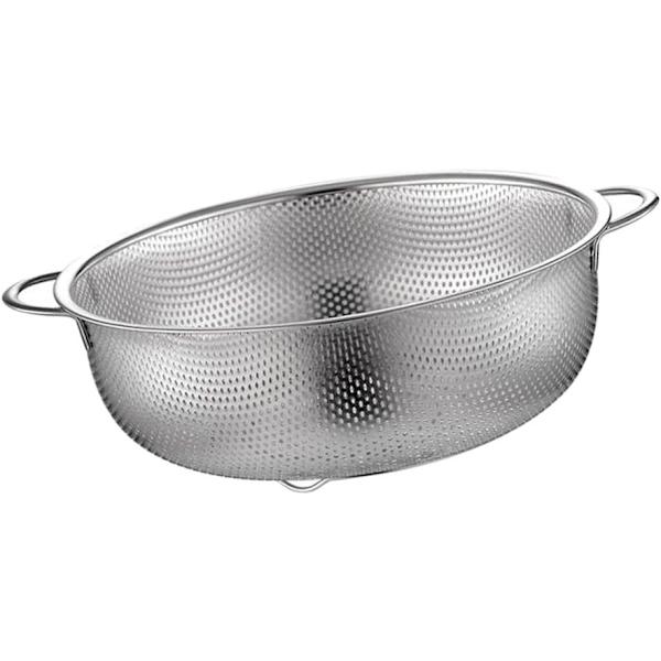 Risdræner i rustfrit stål med mini huller, giver dig mulighed for at filtrere spaghetti, ris, grøntsager og frugter - C 22,5 cm