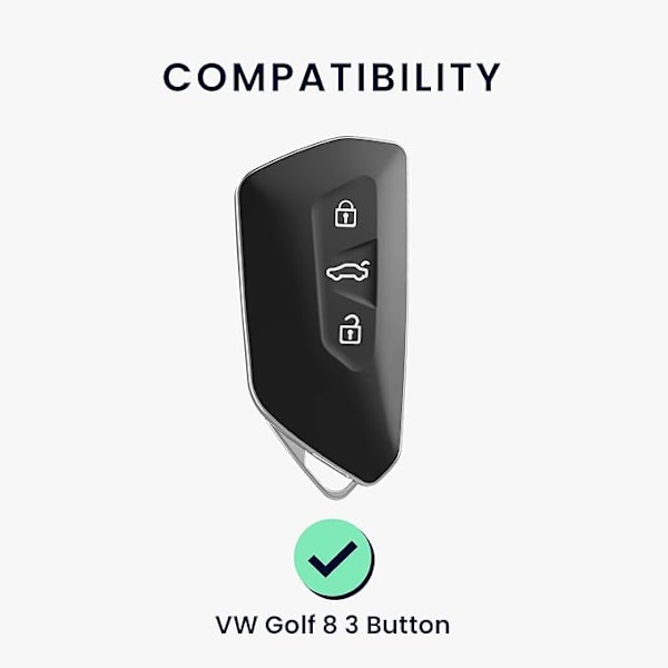 Silikon Nøkkeldeksel for VW Golf 8 - Grå/Hvit