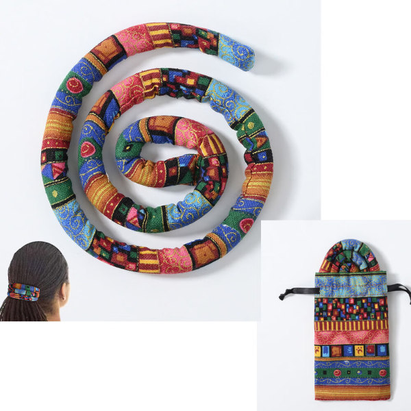 Enkelt stykke (farvematchende-pind, ca. 66 cm lang) Spiral Lock Hårelastik Dreadlock Tilbehør, Bøjelige Hårelastikker Lange Dreads, Knold Wrap Hestehale Wrap Elastik