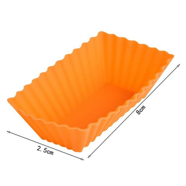 10 st Silikon Cupcake Muffin Bakformar Liners Återanvändbara Non-stick Kakformar Set Rectangle