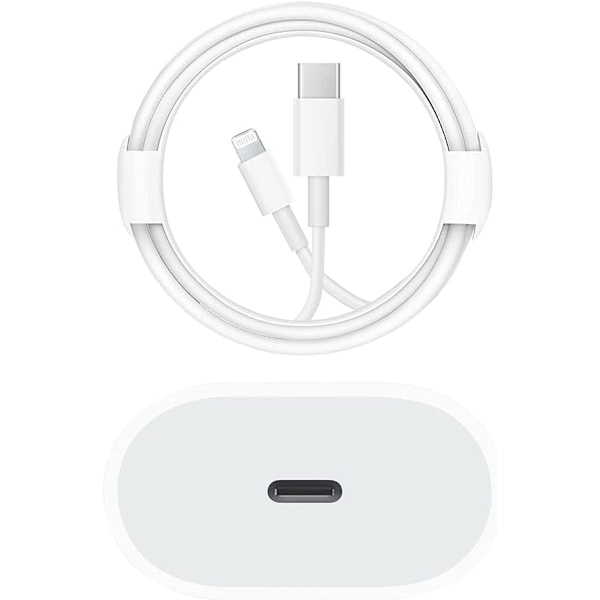 USB C Snabbladdare - 20W PD Snabbladdare med 1,8m C till Lightning Kabel Typ C Laddadapter för iPhone 14/14 Plus/14 Pro/14 Pro Max/13/12/11/SE/iPad