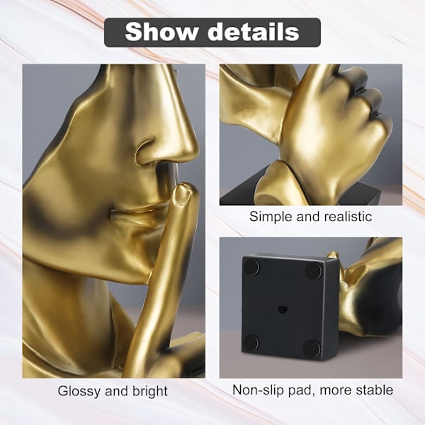 Vardagsrumsdekoration Modern Skulptur Guld, Vattentät, Stabil Placering Lämplig för att dekorera vardagsrum, bar, sovrum, kontor 27x10x10cm