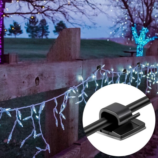 Utendørs Kabelklemmer Med Selvklebende Tape Lys Klemmer Dekorasjonsklemmer Selvklebende Kroker Ledningsholder Transparent 20pcs