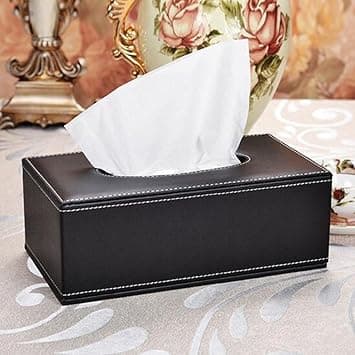 (Brun) Premium PU-Lær Tissue Box - 20 x 12 x 9.5cm