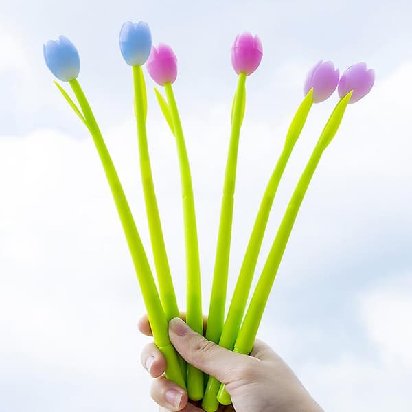 Färgförändrande blompluggor Kreativa blompluggor 0,5 mm gelbläckpenna för skolmaterial Blue
