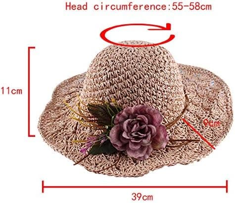 Foldbar stråhat til kvinder, pink mode krokodilleskind solhat, fluffy solhat, stor blomsterdekoration, ferie strandhat