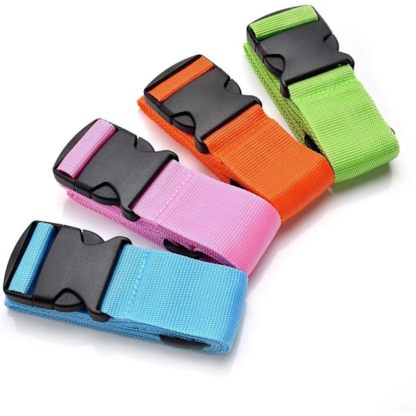 4-pack resväskor remmar bärremmar resväska bälte resetillbehör resväska clip-on för resväskor grön blå rosa orange