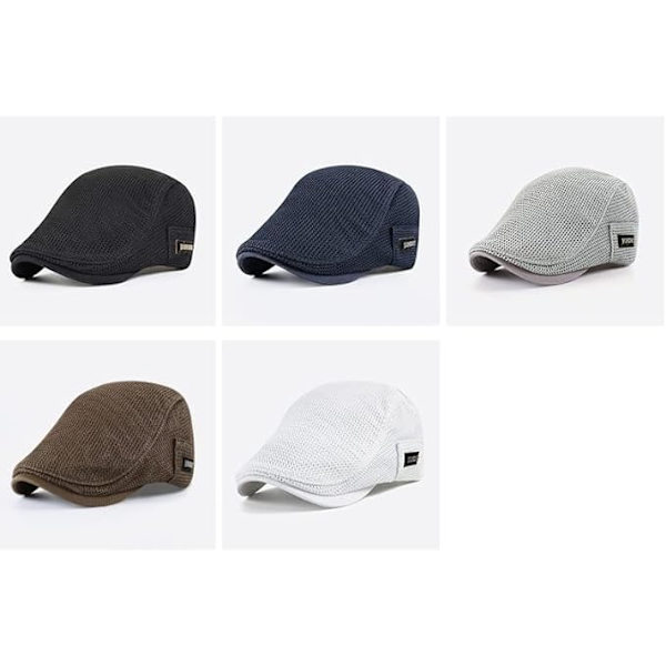 Andningsbar sommarhatt för män, sommarbarett för kvinnor, andningsbar sommarhatt för män huvud 56-60 cm svart