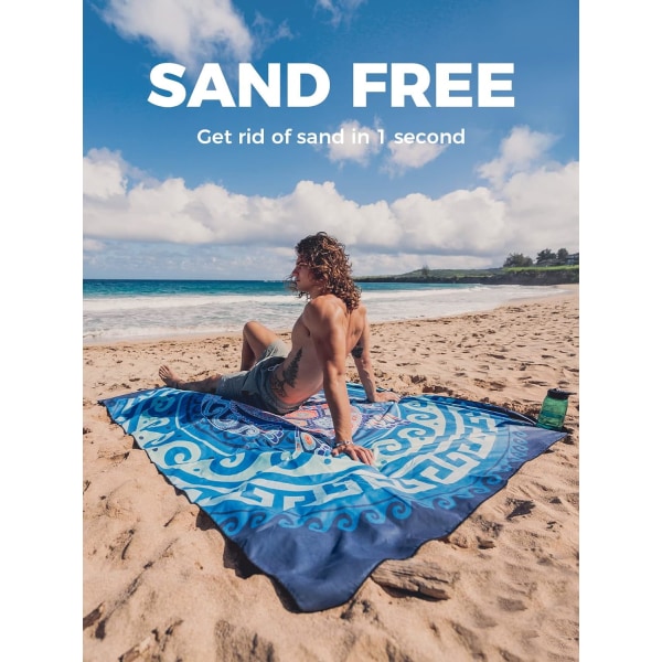 En bit (STJ-6, ca 80*160cm) Dubbelsidig fleecehandduk Snabbtorkande, Extra Stor 80*160cm Sandfri Strandhandduk Superlätta Resehanddukar