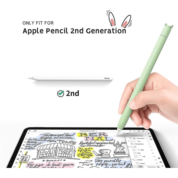 3-pack söt case cover kompatibel med Apple Pencil 2:a generationens tillbehör kompatibel med Ipad Pro 11 12,9 tum White OrangeGreen