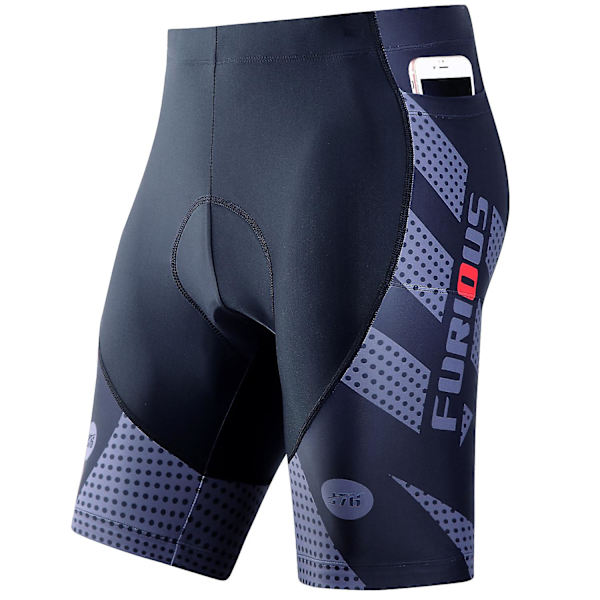 Sykkelshorts for menn med 3D-padding, hurtigtørkende sykkelbukser, halve bukser Grey M
