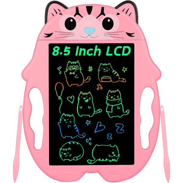 Fargerikt LCD Skrivebrett Grafisk Nettbrett 8,5 Tommers Tegnebrett for Barn, Bærbart Slettbart Skrivebrett, Digitalt Tegnebrett for Gutt Jente, Rosa