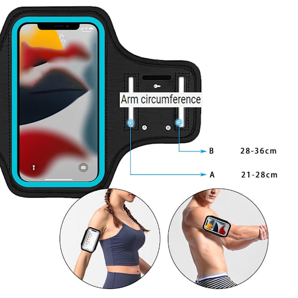 Löpande Armband med Dragkedja (rosaröd) Mobiltelefon Armband Hållare Svettsäkert Sport Gym Armband Fodral Passar iPhone 14/14 Pro Max/13/13 Pro/12