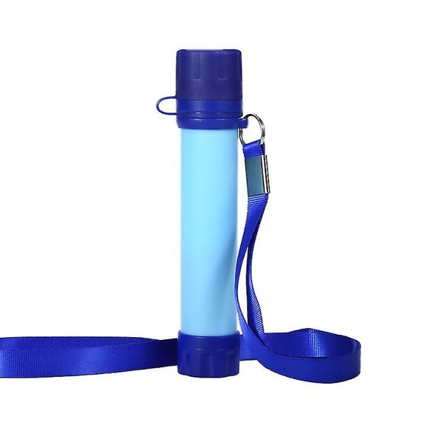 1 Styck Bärbar Vattenrenare Utomhus Överlevnadsfilter Camping Vandring Nödsituation Element Blue