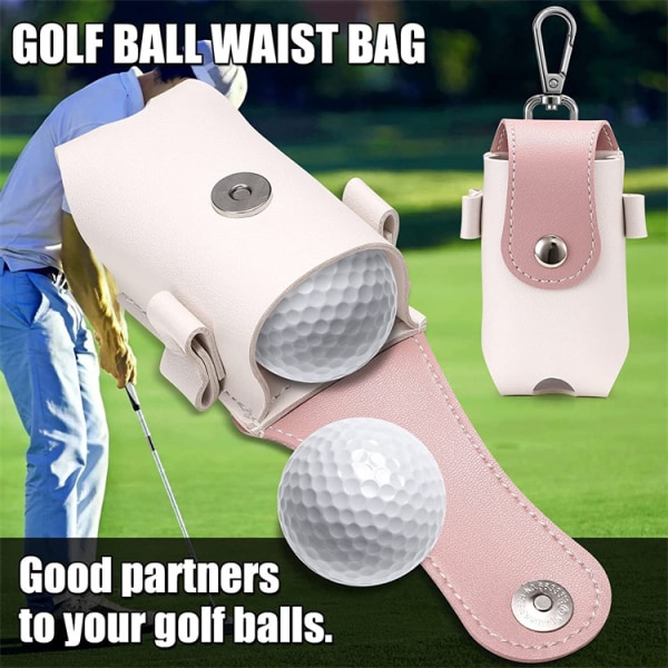 2-delad golfväska (rosa, exklusive dubbar), lätt midjeväska med golfärm, bärbar golfväska med klämma, golfförvaringsväska, golf-T-shirt