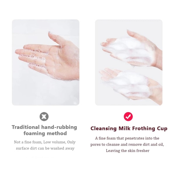 2 delar Ansiktsbehandling (liten, VIT+ROSA) Cleanser Foam Cup Whip Bubble Maker Ansiktsrengöring av huden, Ansiktsrengöring Skummakare Skumkoppar