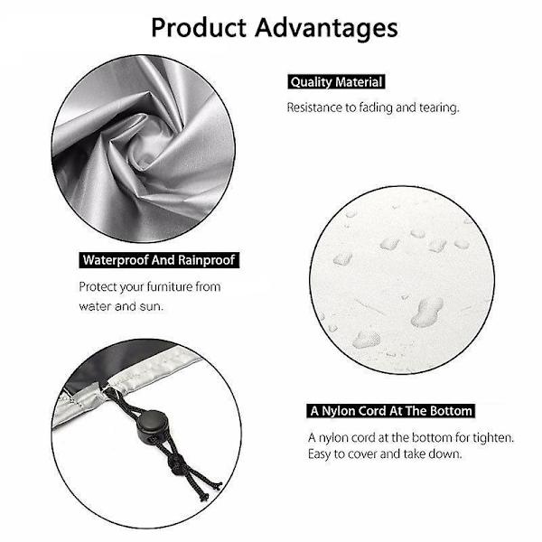 Möbelöverdrag för trädgård Silver Rektangulärt/kvadratiskt Bordsskydd Vattentätt Anti-uv 180*120*120cm