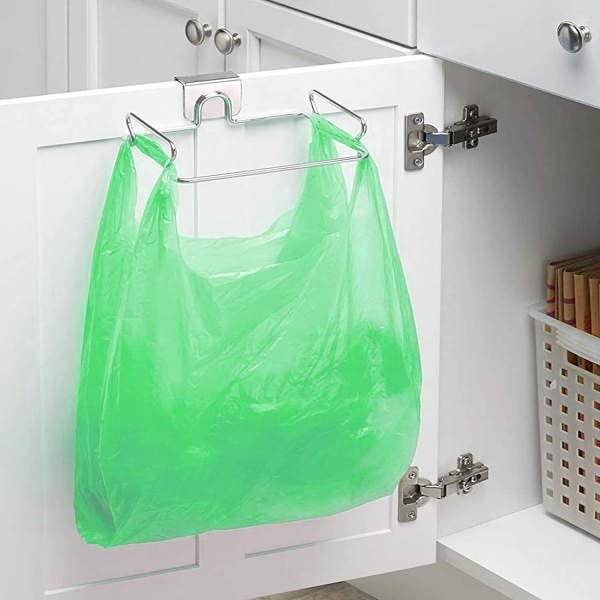 2-pack stor soppåshållare i rostfritt stål för köksskåp Dörrar och skåp, påshållare under diskbänk, soppåshållare, köksavfallsburk,