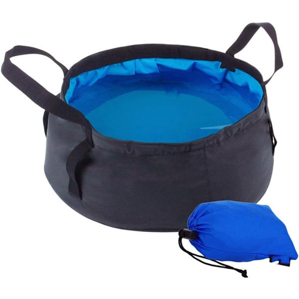 Hopfällbar utomhusbalja, hopfällbar, lätt, multifunktionell 8,5 L hink för utomhusresor, camping, vandring, fiske, strand, bärbar och användbar