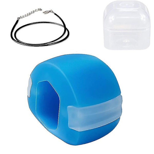 2-pack käkmuskelträningsbollar Pop N Go Käkmuskeltränare Matkvalitetssilikon Gel Käkmuskelträning Blue
