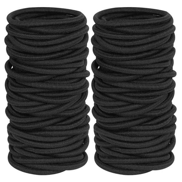 Hårstrikker 100 stk, 2mm elastiske hårstrikker, Mini Scrunchies Hårbånd for barn Små jenter Dreadlocks Bryllupsfrisyre, Svart