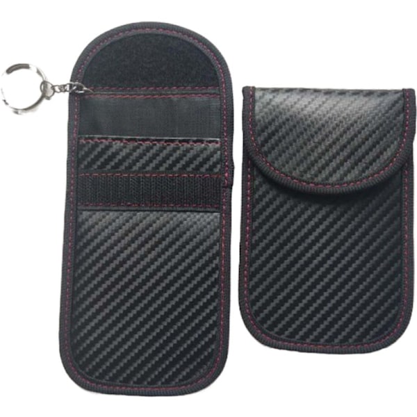 2-pack Faraday-påse för bilnycklar, bilnyckelsignalblockerande väska för bil, RFID-nyckelpåse Faraday-väska för Keyless Car-M STORLEK