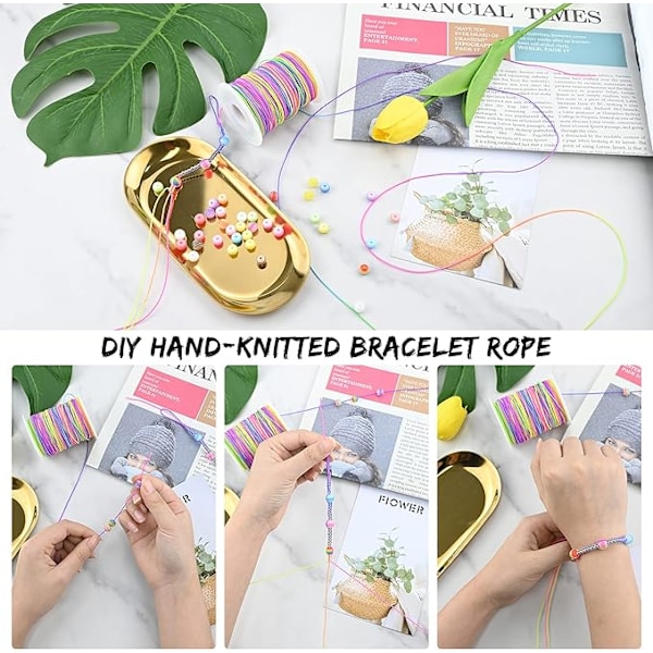85m 1,2 mm farverig elastisk perlesnor, elastisk snor regnbue perlesnor, bruges til fremstilling af halskæder og armbånd, børnesmykker håndværksproduktion, DIY h