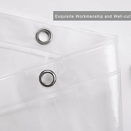 Klar Extra Lång Duschdraperifodring 180*200cm, Kraftig Vattentät Transparent Klar Duschdraperifodring för Badrum.