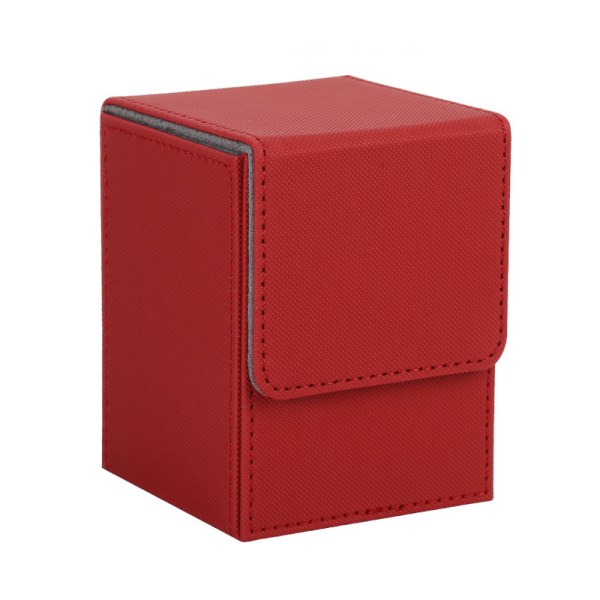 Premium Trading Card Deck Box - Stor storlek för 100+ kort med hylsor - PVC gratis korthållare för TCG (röd)