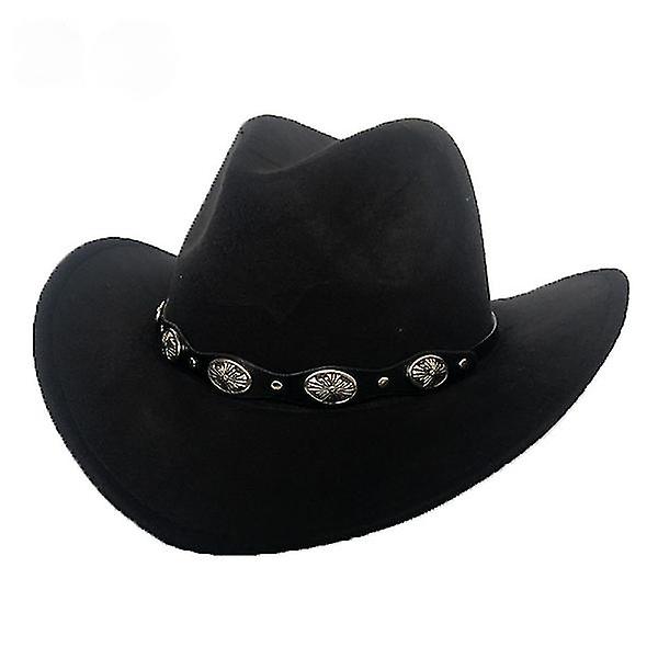 Cowboyhatt i konstläder, resekepsar, modevästern Black