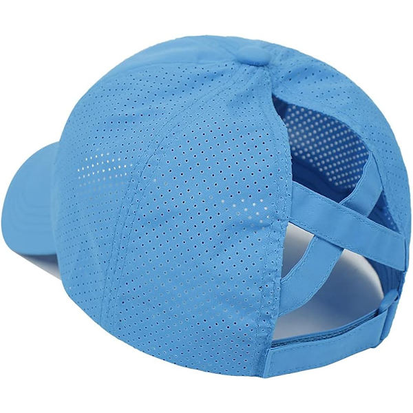 Blå (Hovedomkreds: 57-58 cm) Baseball Cap Dame Herre Unisex Sommer Cap Anti UV Sports Cap Hestehale Cap til Løb Golf Cykling Vandring