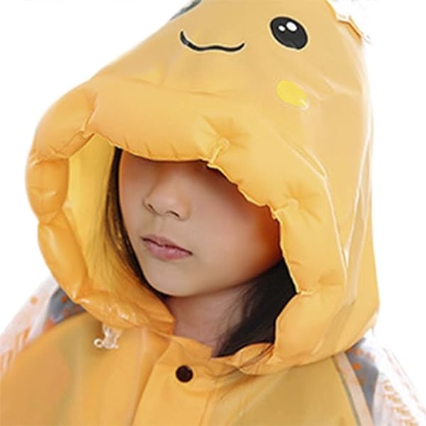 Unisex lasten söpö keltainen hunajasadetakki (sopii pituudelle 120-130cm), 3D luova hupullinen poncho pojille ja tytöille vedenpitävä kapalosarja PV