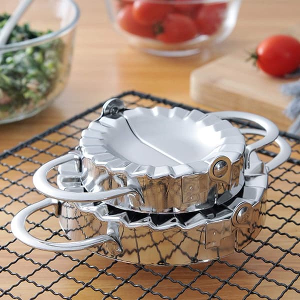 Dumpling Maker Dumpling Form Rustfritt Stål Ravioli Form Kakeverktøy Ravioli Kutter for Deig Stempel Kakeform Kjøkkenutstyr Lag 3 Stk