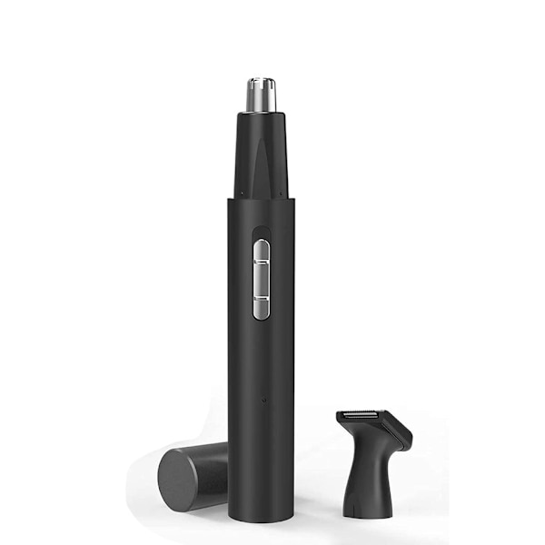 Musta nenäkarvatrimmeri sopii sekä miehille että naisille, 2-in-1 ammattimainen kivuton USB ladattava nenä- ja korvakarvatrimmeri, vedenpitävä, kuiva ja we
