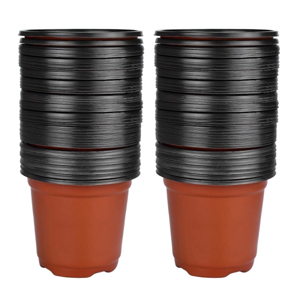 10 st plastbarnskrukor för växter, blomkrukor för frösådder, för trädgård, för att omplantera suckulenter och små växter 9cm