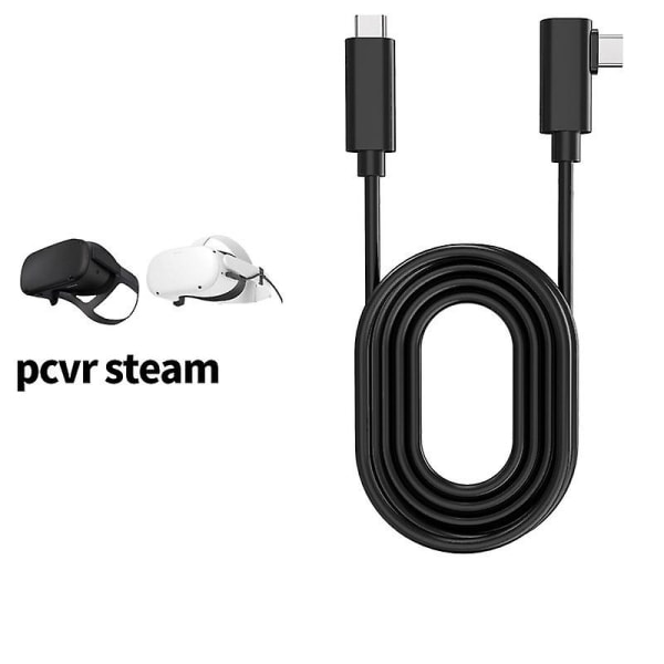 Virtual Reality Headset-kabel kompatibel med Oculus/meta Quest 2/1 och Pc/steam Vr Long USB 3.0 till USB C-kabel CtoC Black 5m