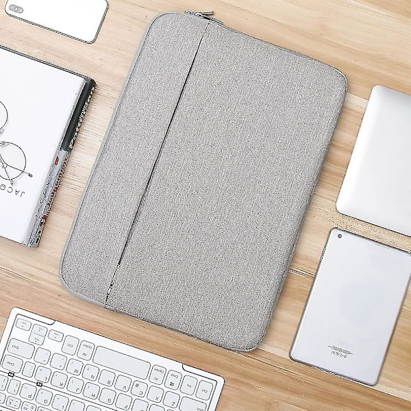 Laptopväska, stöttålig bärbar datorväska, skyddande laptopfodral (grå) 15inch