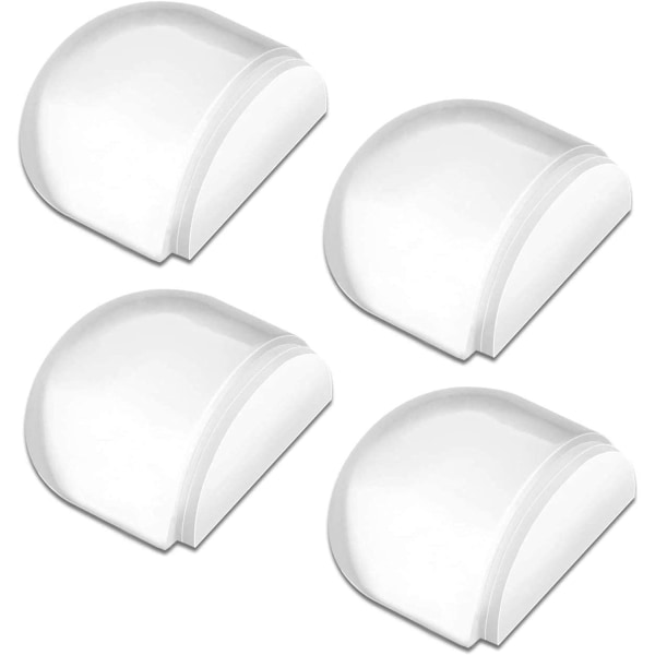 4 stk. Dørstopper, selvklebende dørstopper for veggbeskyttelse, dørbuffer, gulvstopper for hjem og kontor, veggbeskytter - Klar 4 stk., L:1,66, B:1,57