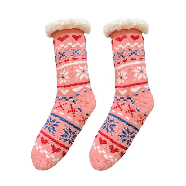 Talviset korallifleecestä valmistetut pörröiset sukat, lämpimät, erittäin lämpöiset, pehmeät, mukavat, pörröiset, muhkeat ja paksut Pink cat