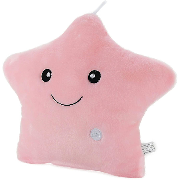 Led Stjerne Lysende - Stjerneformet Pute - Utstoppede Stjerneformede Leker Pink
