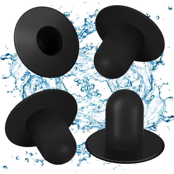4-delt sett med reservedeler for svømmebasseng veggplugger svart - Jord svømmebasseng filter pumpe filter hullplugger