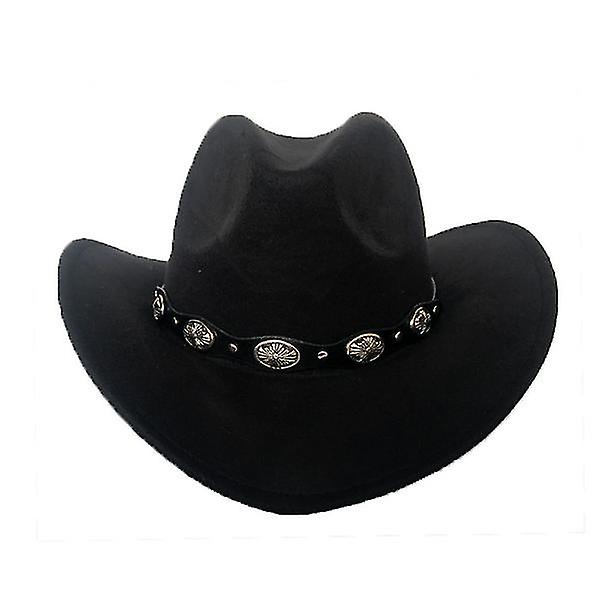 Cowboyhatt i konstläder, resekepsar, modevästern Black