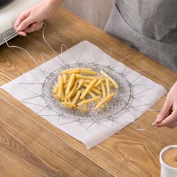 Friturekurv i rustfrit stål, til pommes frites, køkkenredskab, 304 rustfrit stål