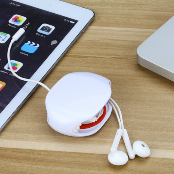 Hvid 2 stk. Smart In-Ear Hovedtelefon Opbevaringsboks/Hovedtelefon Kabel Opbevaringsorganisator/Øretelefon Holder Etui/Øretelefon Spoleopruller/Bærbar Sa Manager