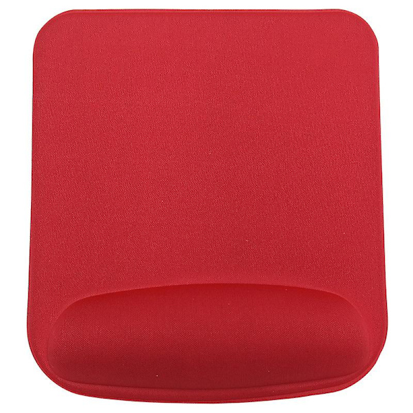 Musemåtte med håndledsstøtte, ergonomisk gelpude Red