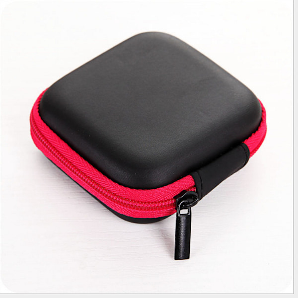1 stk. Mini Firkantet Oppbevaringsetui for Øretelefoner, for In-Ear Hodetelefoner, med Nettingrom, Lite Ørepropp-etui, Bæreveske, Mini Firkantet Oppbevaringspose for Øretelefoner