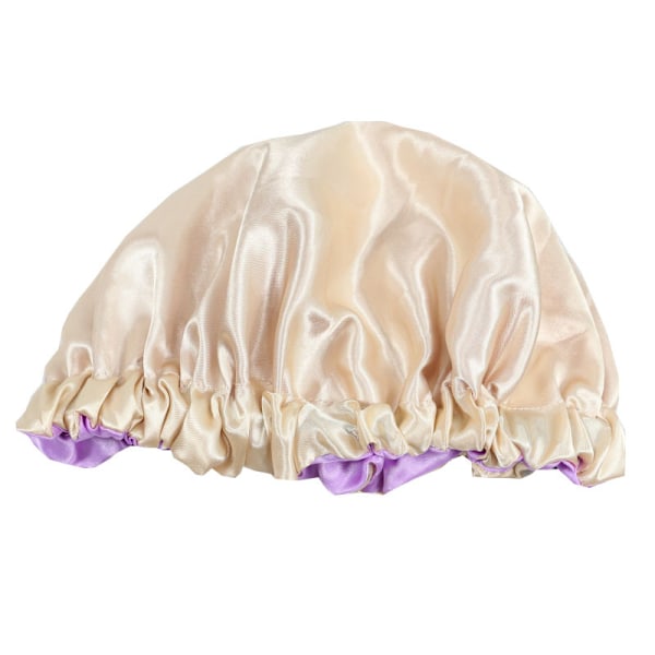 Imitation Silk Fit Loop Sleep Cap (Lila), Elastisk Bred Band Sleep Cap Barn Hårvård Cap