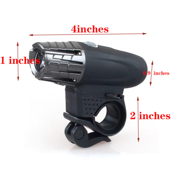 En set svart (frontljus + juvelbakljus) cykelljus 360-graders rotationsutrustning USB laddningsvarningsljus utomhuskörning starkt ljus