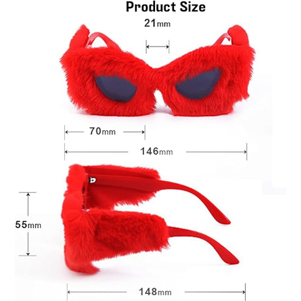 Mjuka kattögon solglasögon rosa festglasögon för kvinnor punk mjuk sammet extra stora kvinnor UV400 skugga handgjorda nyhet glasögon