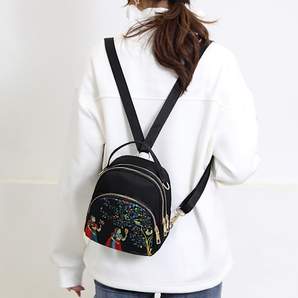 Én (elefant, ca. 18*11*21cm) Konvertibel Dame Jenter Liten Cross Body Skulderveske Tote Bag Håndveske Mini Ryggsekk med 2 Avtakbare Stropper